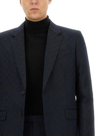 Gucci Men's Jacquard Dress Blue