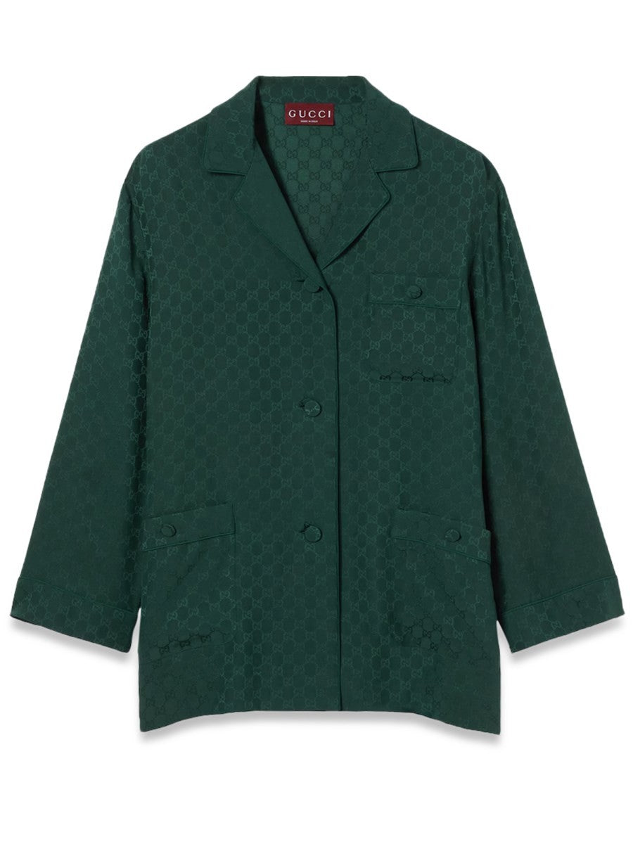 Gucci Women's Jacquard GG Shirt Green