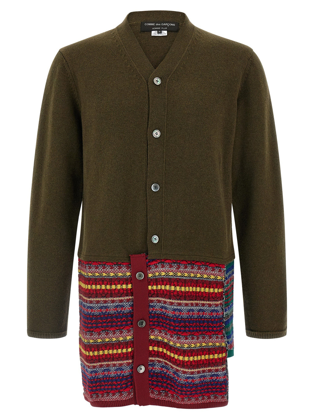 Comme Des Garçons Homme Plus Jacquard Insert Cardigan Green