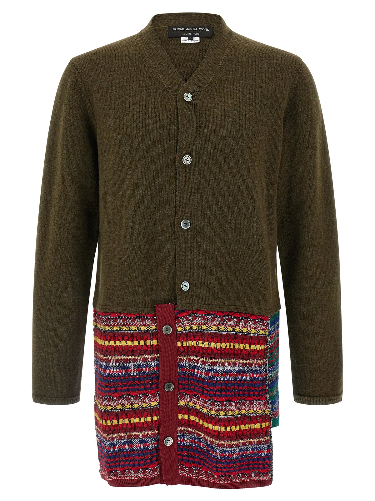 Comme Des Garçons Homme Plus Jacquard Insert Cardigan Green