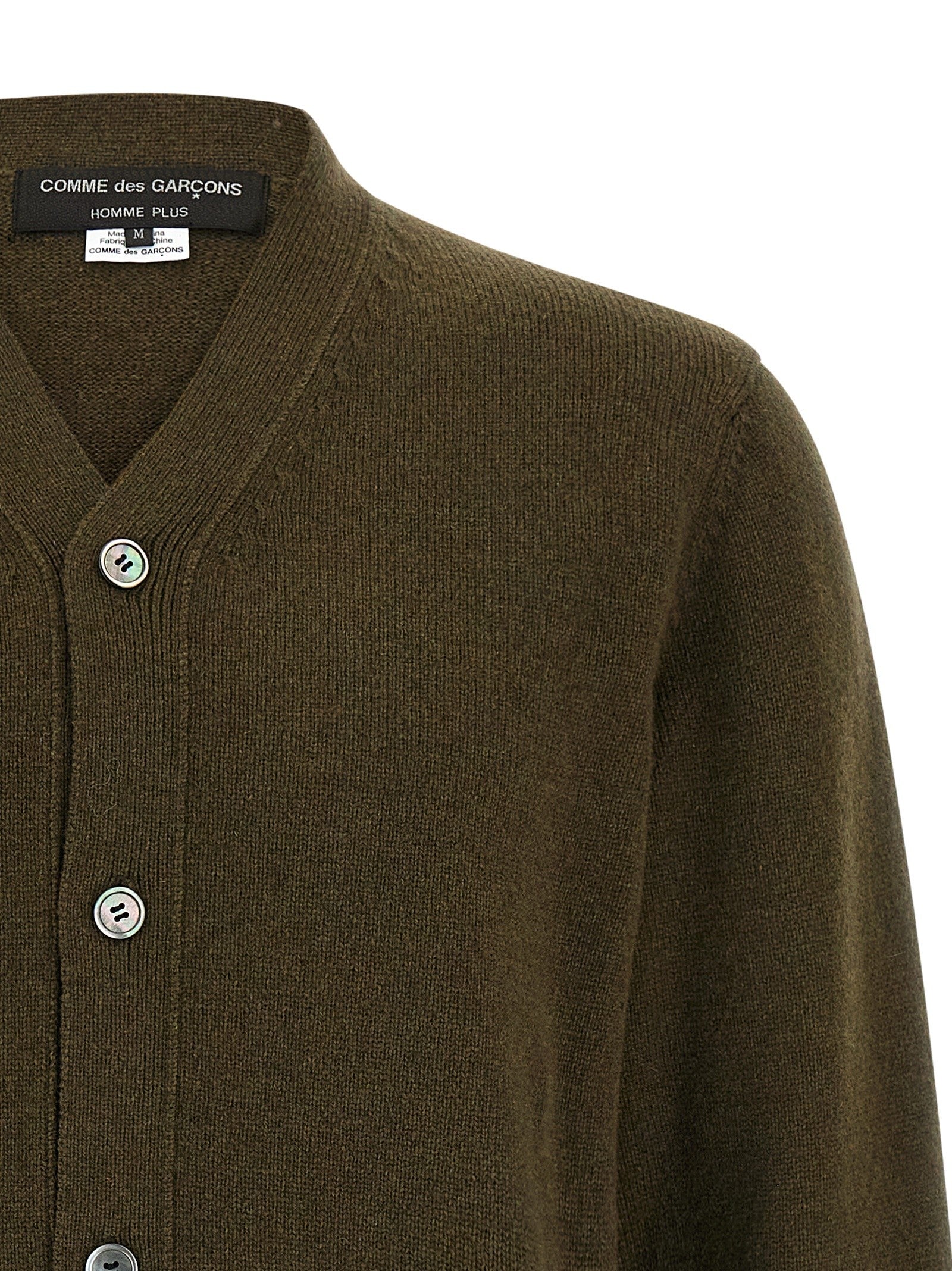 Comme Des Garçons Homme Plus Jacquard Insert Cardigan Green
