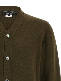 Comme Des Garçons Homme Plus Jacquard Insert Cardigan Green