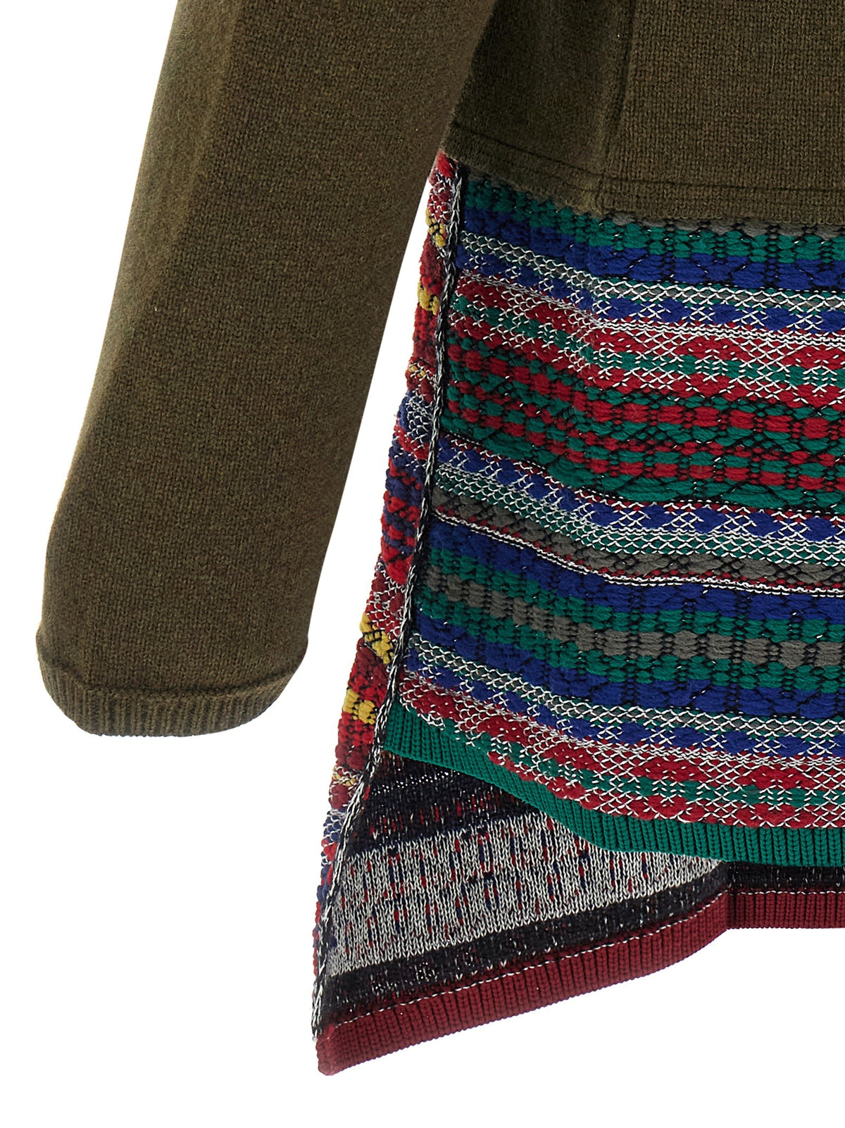 Comme Des Garçons Homme Plus Jacquard Insert Cardigan Green