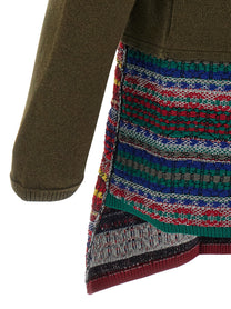 Comme Des Garçons Homme Plus Jacquard Insert Cardigan Green