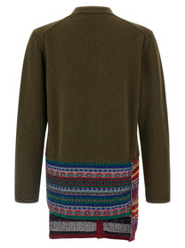 Comme Des Garçons Homme Plus Jacquard Insert Cardigan Green