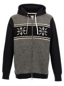 Junya Watanabe Jacquard Insert Hoodie White