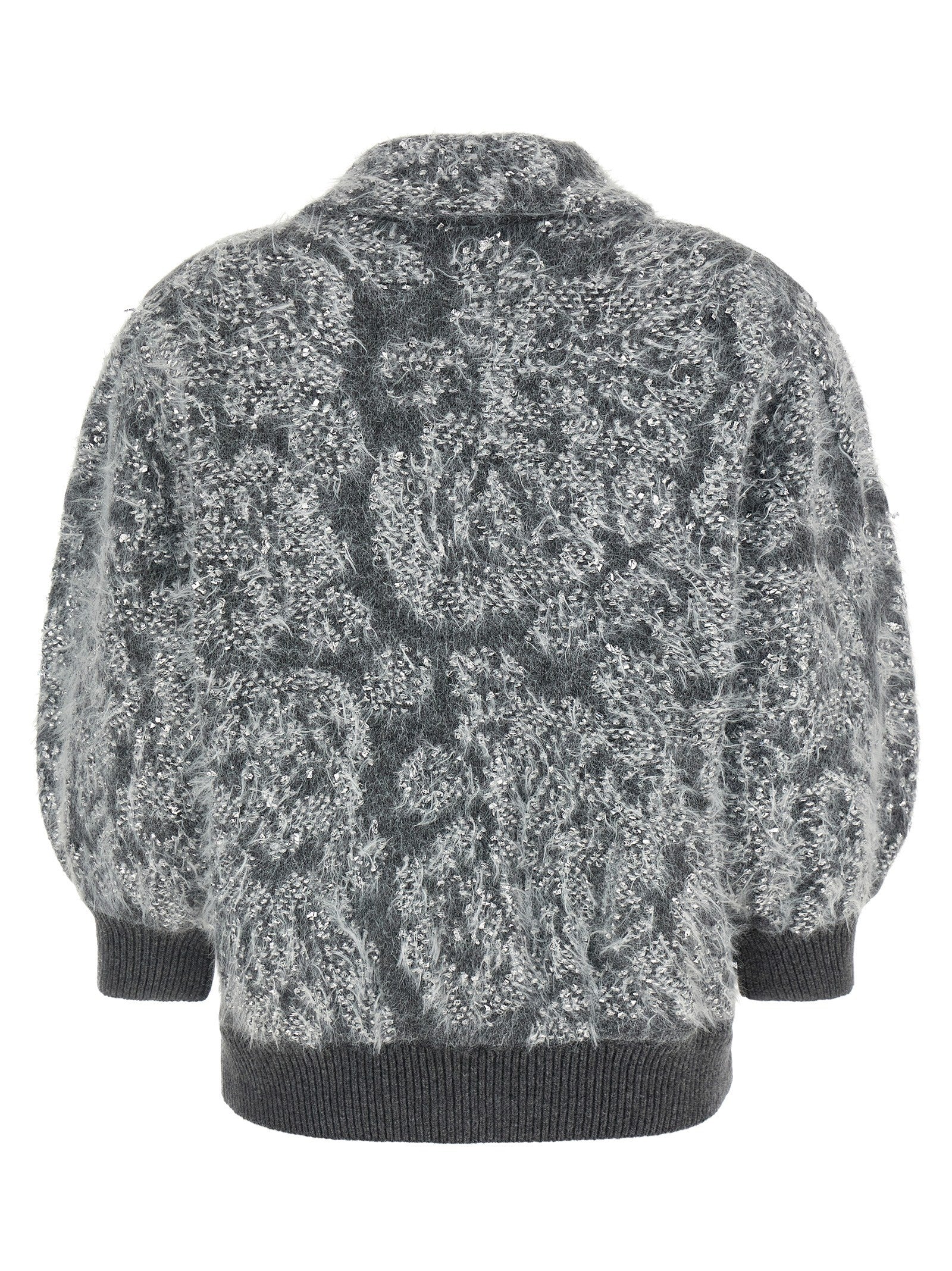 Nude Lucy Jacquard Knit Cardigan Grey