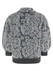 Nude Lucy Jacquard Knit Cardigan Grey
