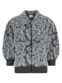 Nude Lucy Jacquard Knit Cardigan Grey