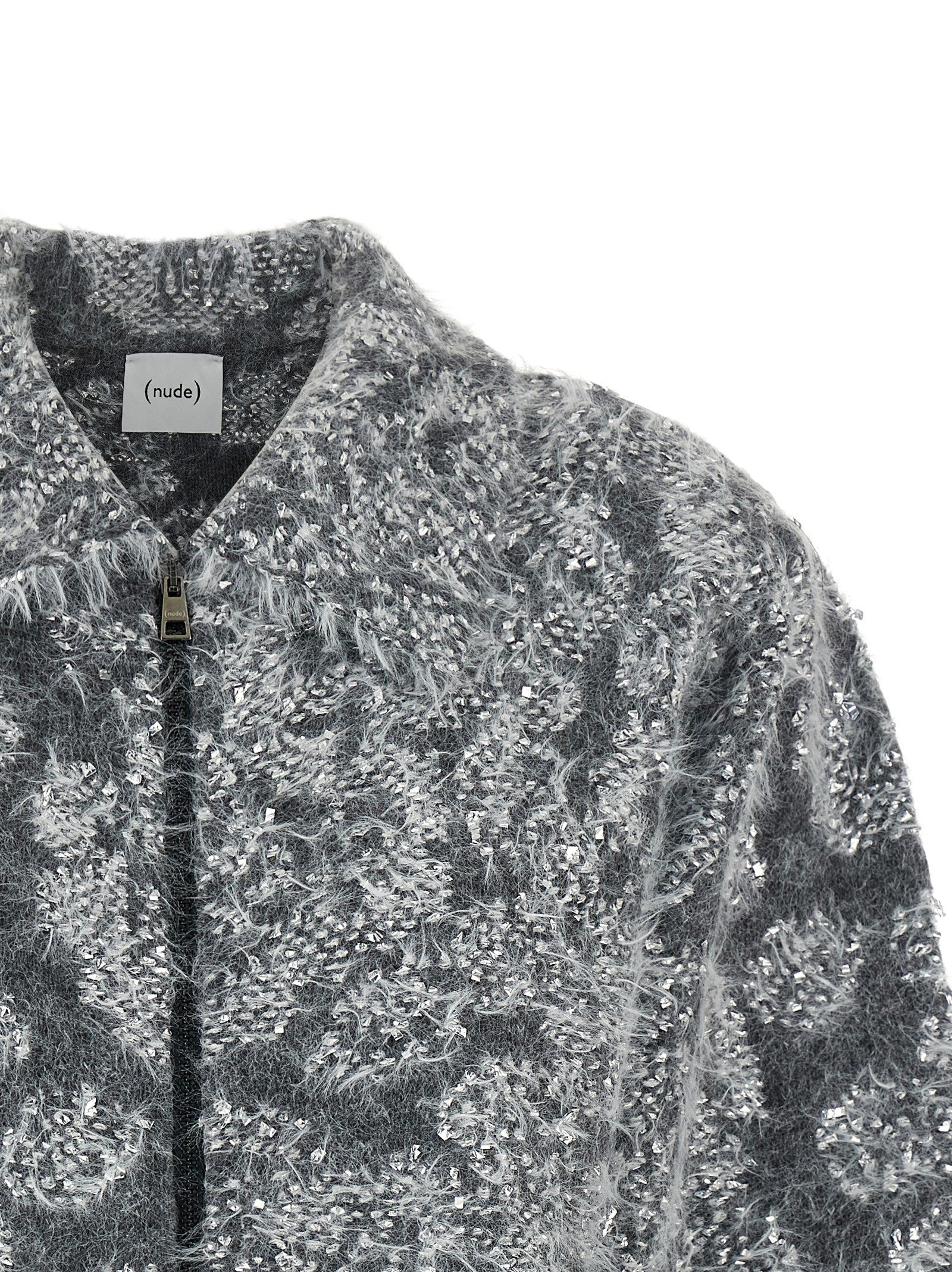 Nude Lucy Jacquard Knit Cardigan Grey