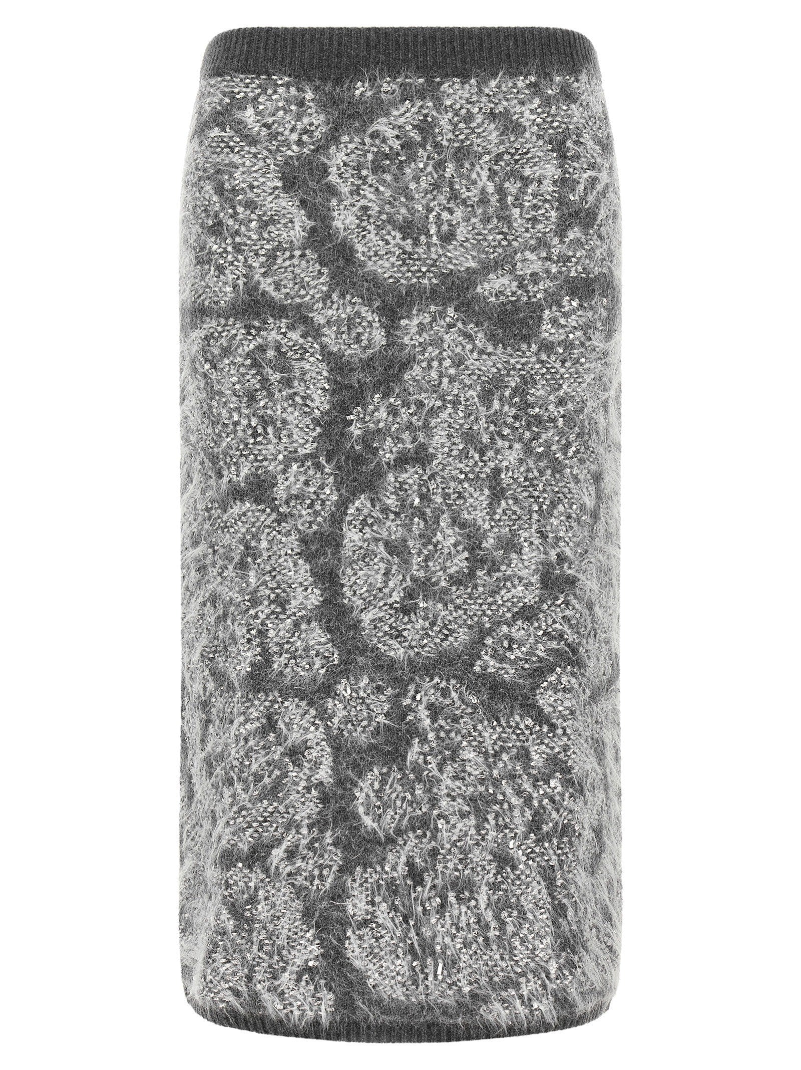Nude Lucy Jacquard Knit Skirt Grey