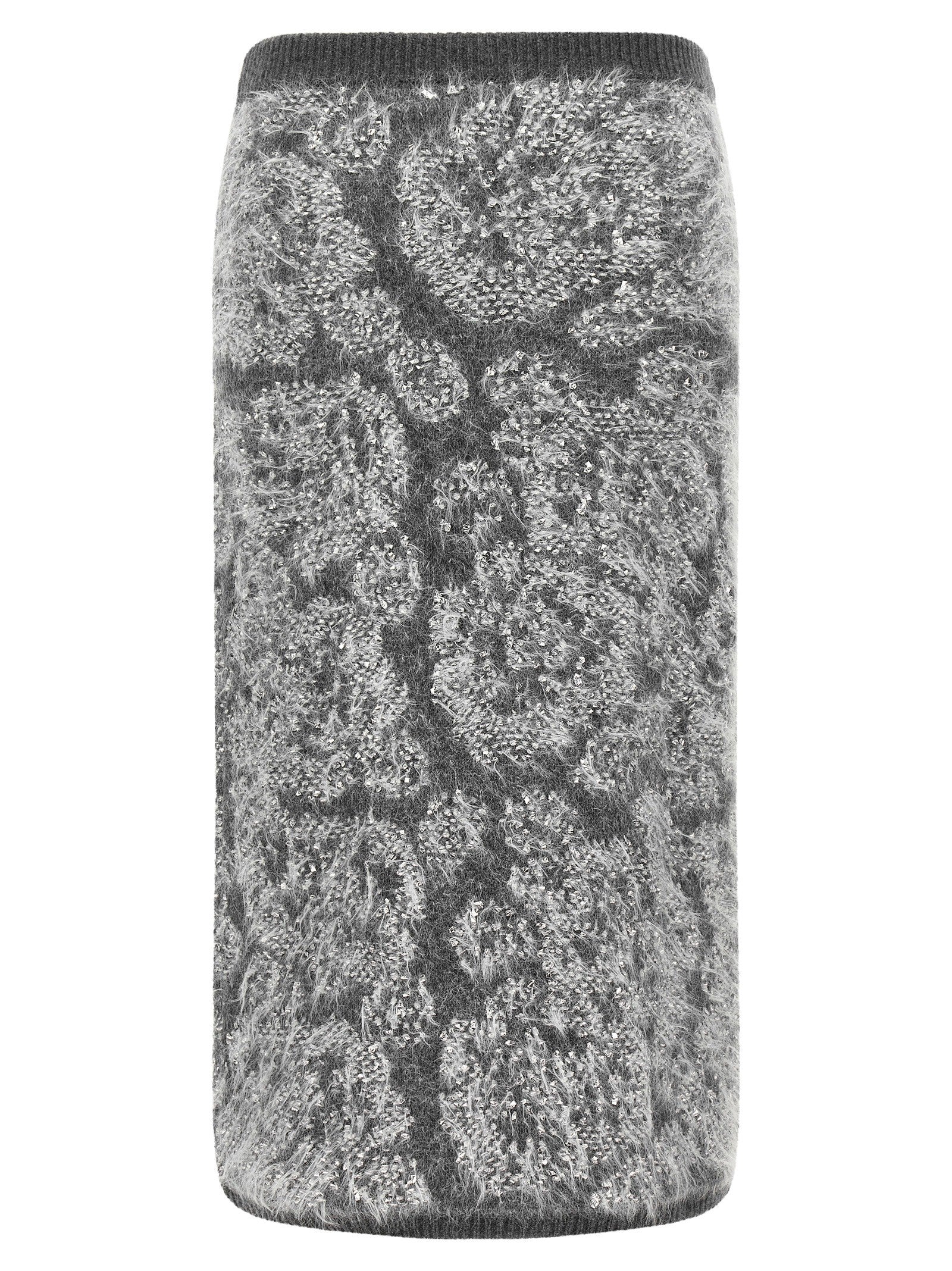 Nude Lucy Jacquard Knit Skirt Grey