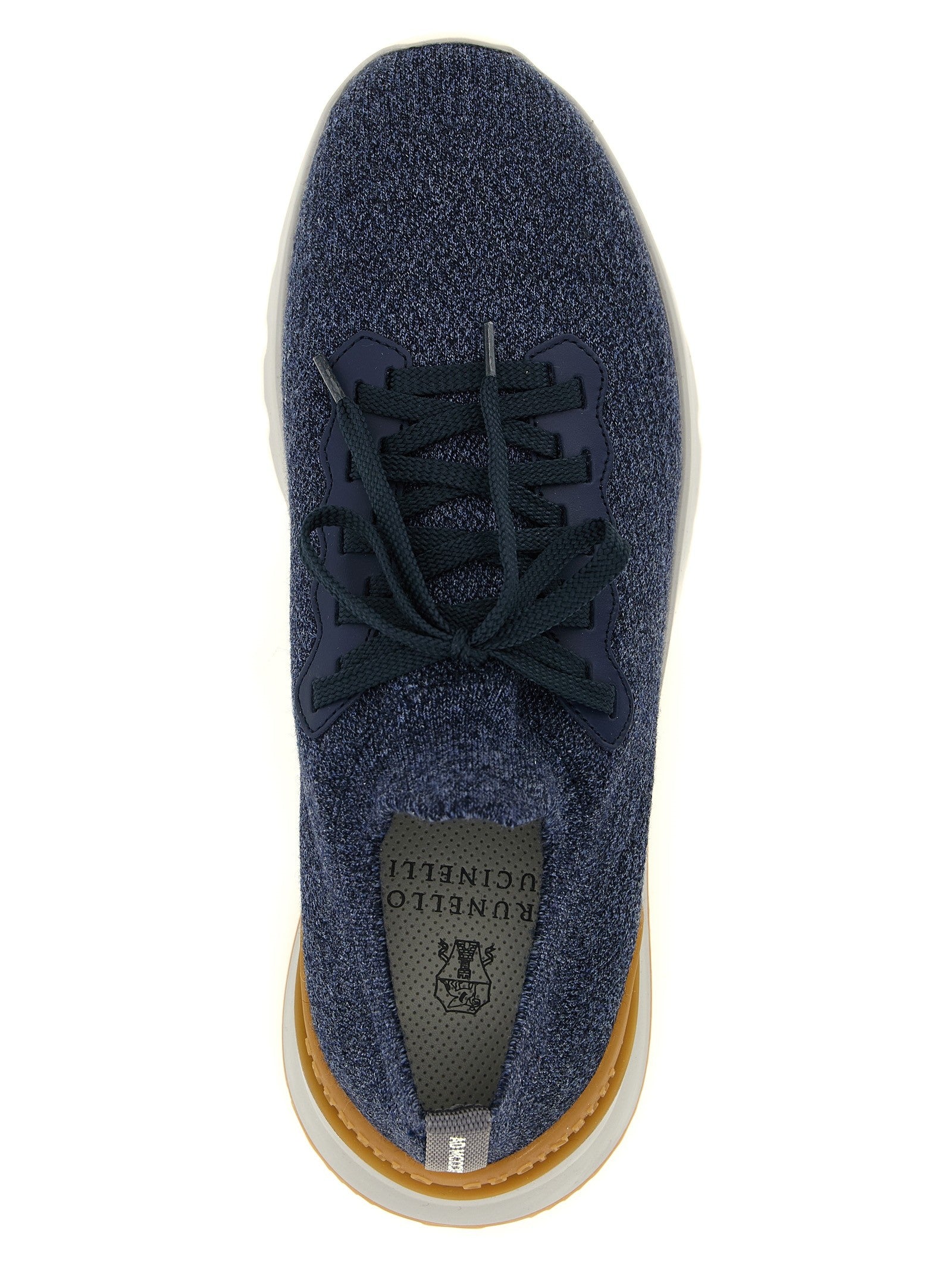 Brunello Cucinelli Jacquard Knit Sneakers Blue