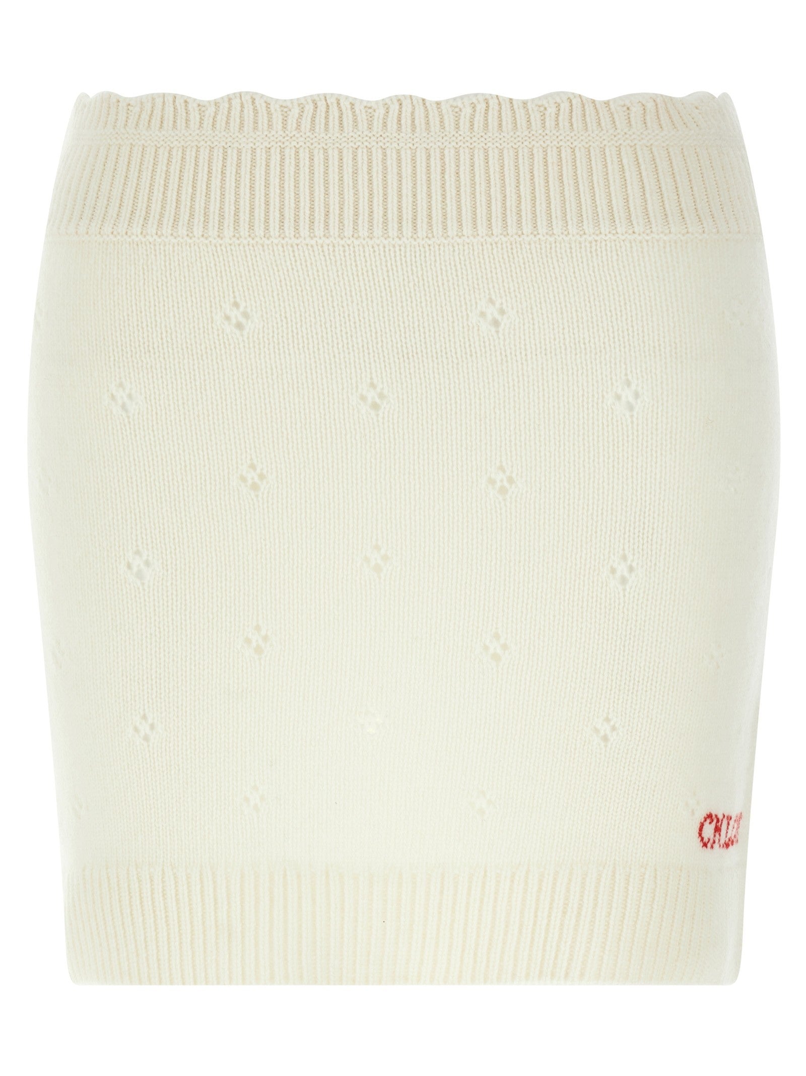Chloé Jacquard Skirt White