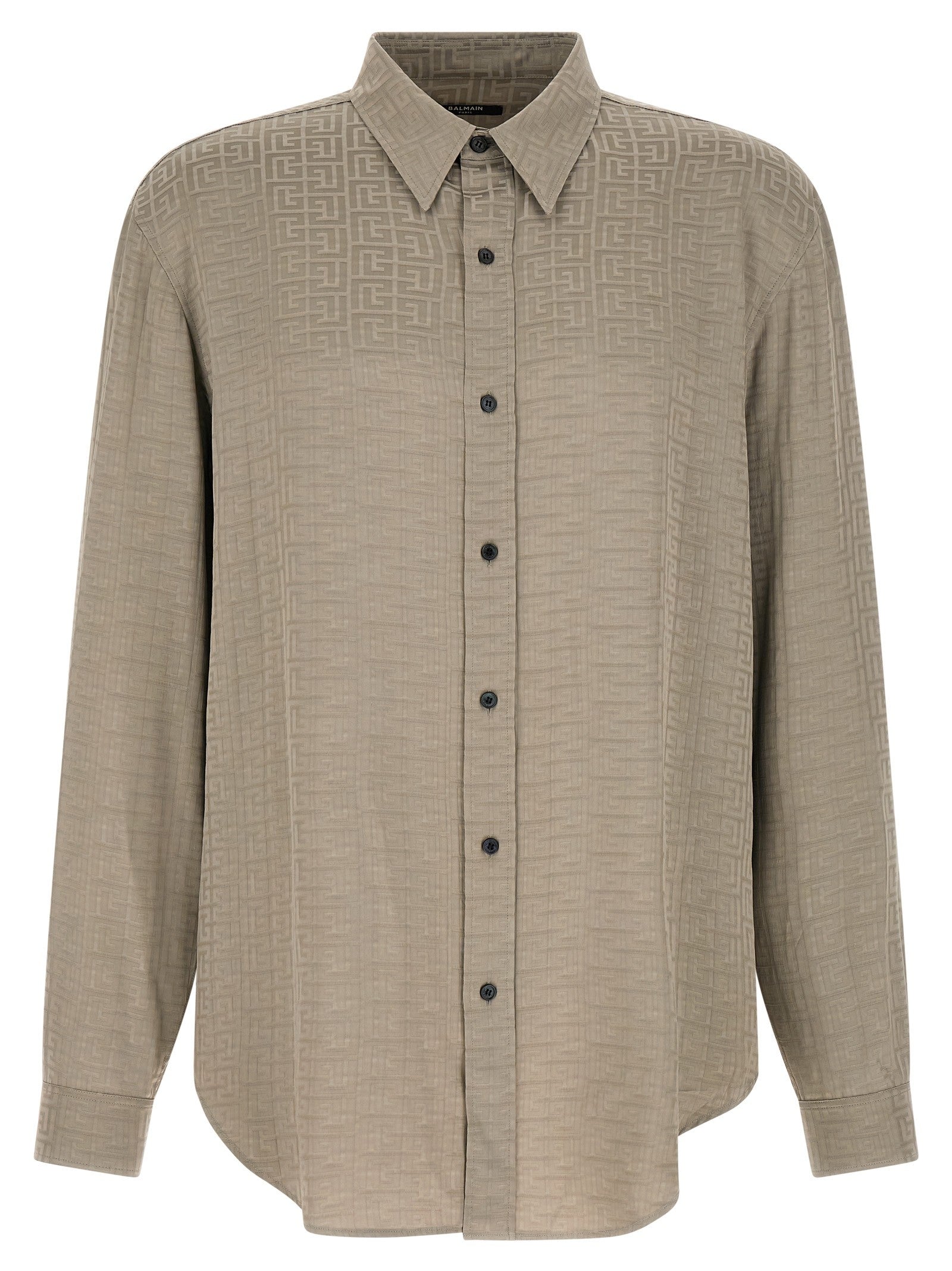 Balmain Jacquard Monogram Shirt Grey