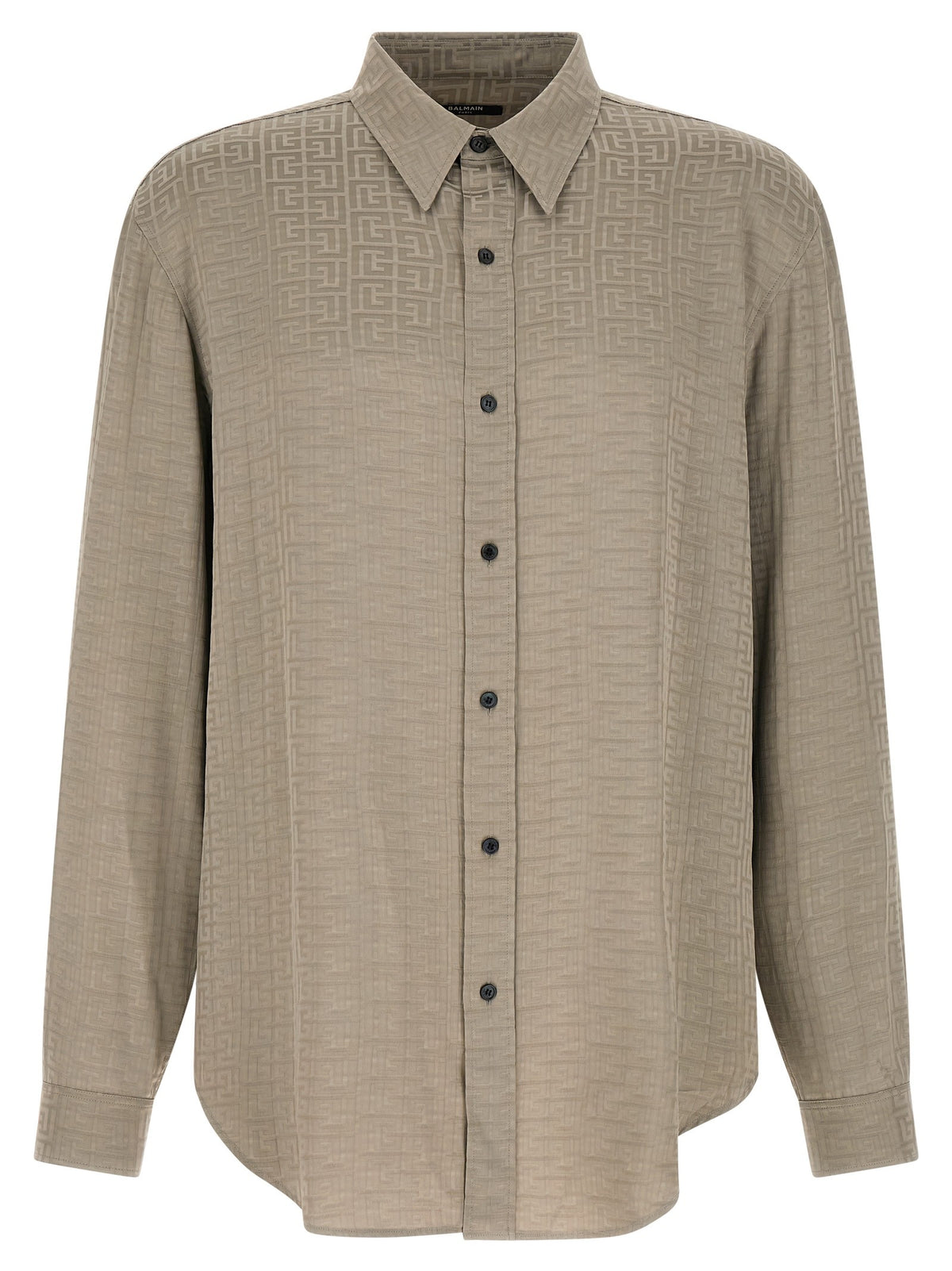 Balmain Jacquard Monogram Shirt Grey