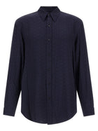 Balmain Jacquard Monogram Shirt Blue
