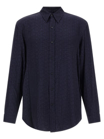 Balmain Jacquard Monogram Shirt Blue