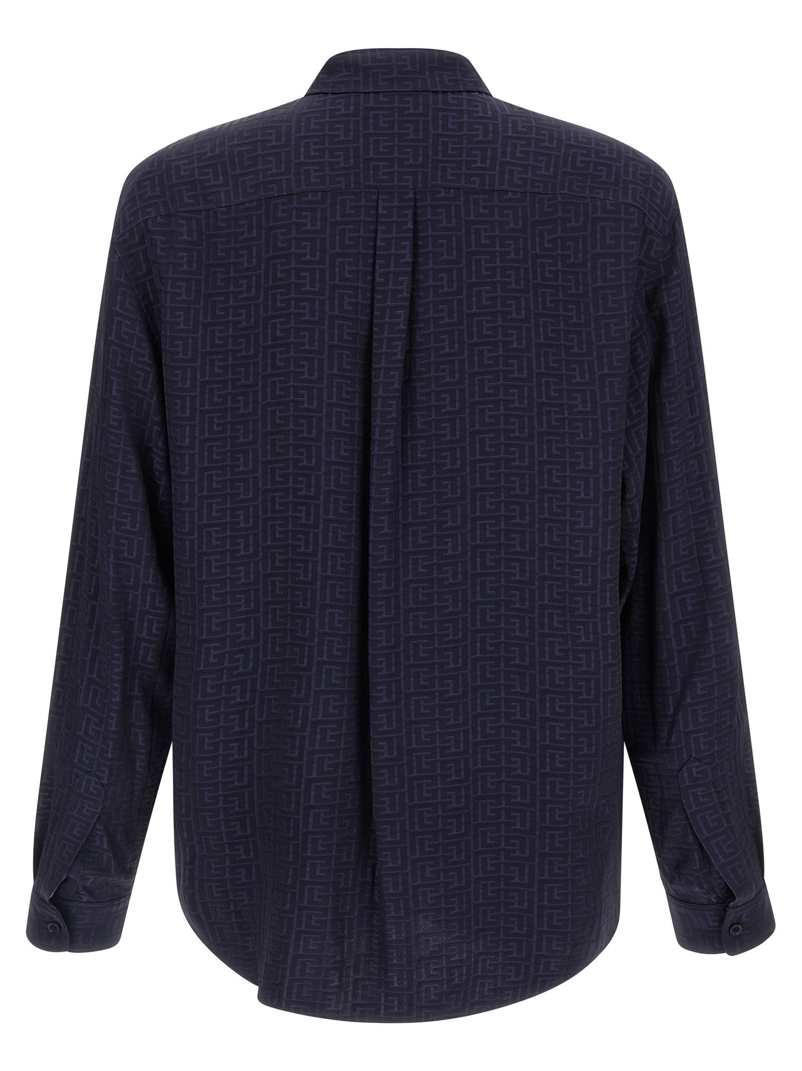Balmain Jacquard Monogram Shirt Blue
