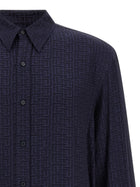 Balmain Jacquard Monogram Shirt Blue, view 3