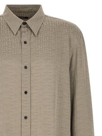 Balmain Jacquard Monogram Shirt Grey