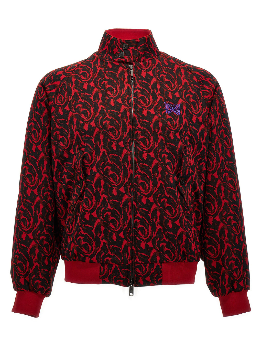 Baracuta Jacquard Needles Bomber Jacket Red