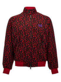 Baracuta Jacquard Needles Bomber Jacket Red