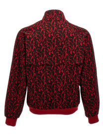 Baracuta Jacquard Needles Bomber Jacket Red
