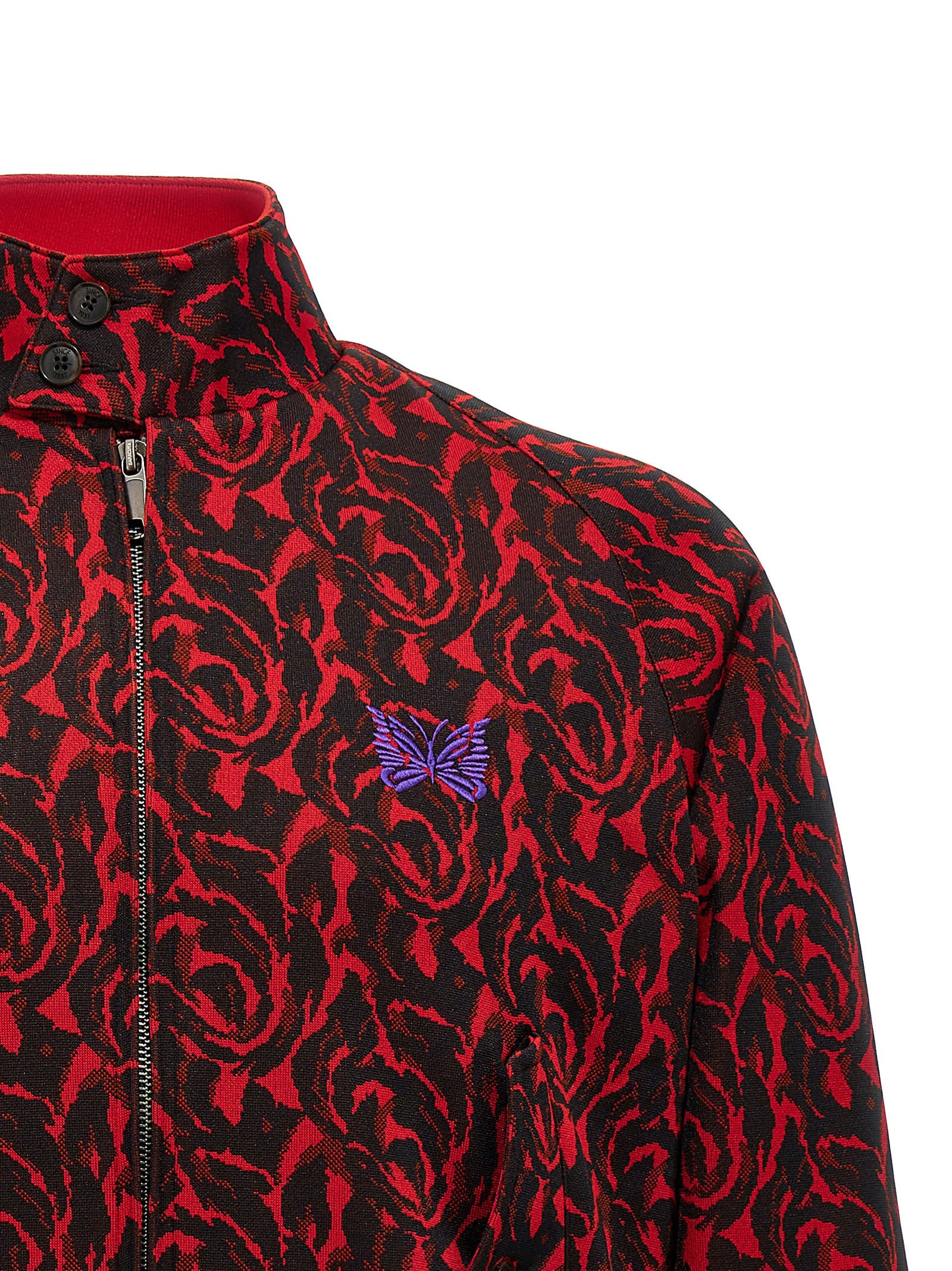 Baracuta Jacquard Needles Bomber Jacket Red