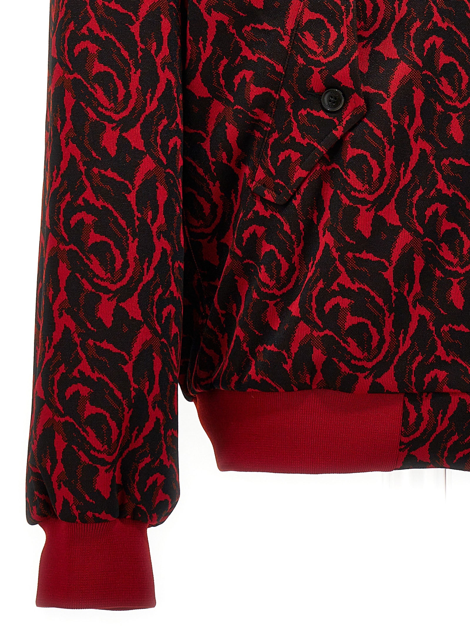 Baracuta Jacquard Needles Bomber Jacket Red