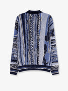 Laneus Men's Jacquard Pattern Cardigan Blue
