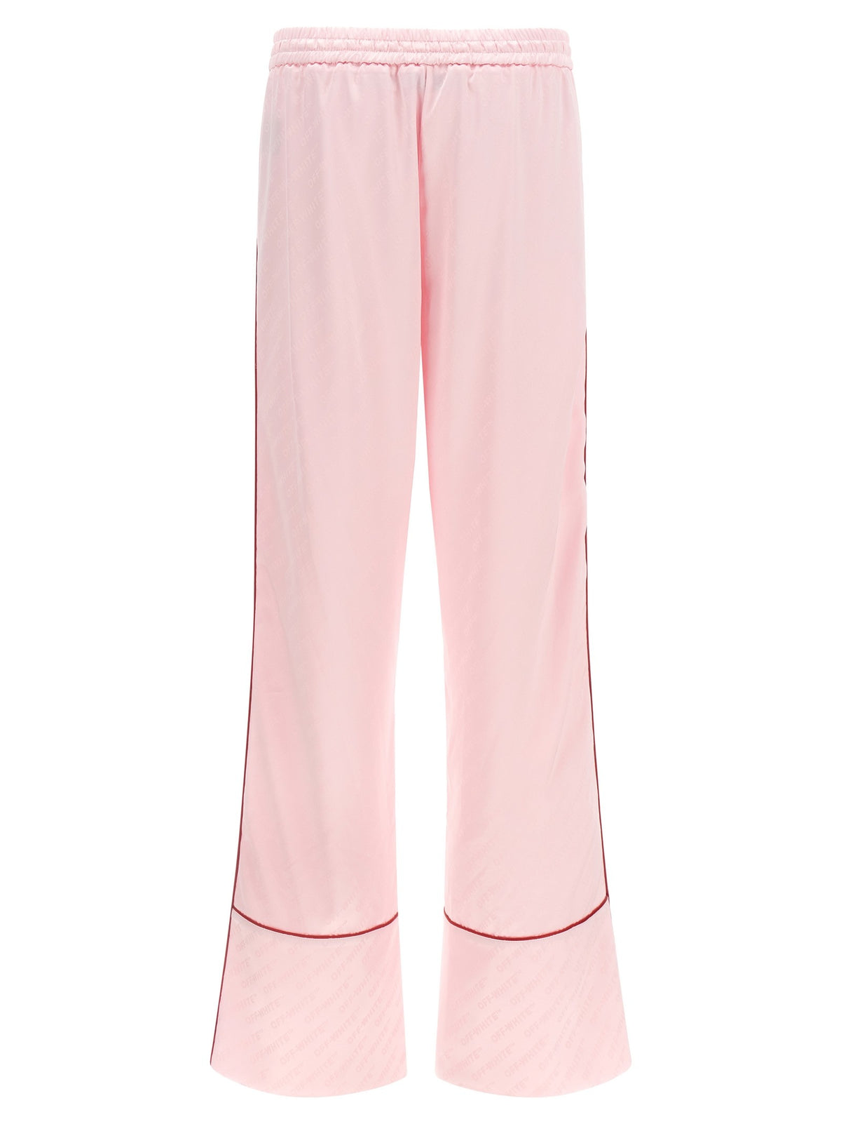 Off-White Jacquard Satin Pajama Pants Blue