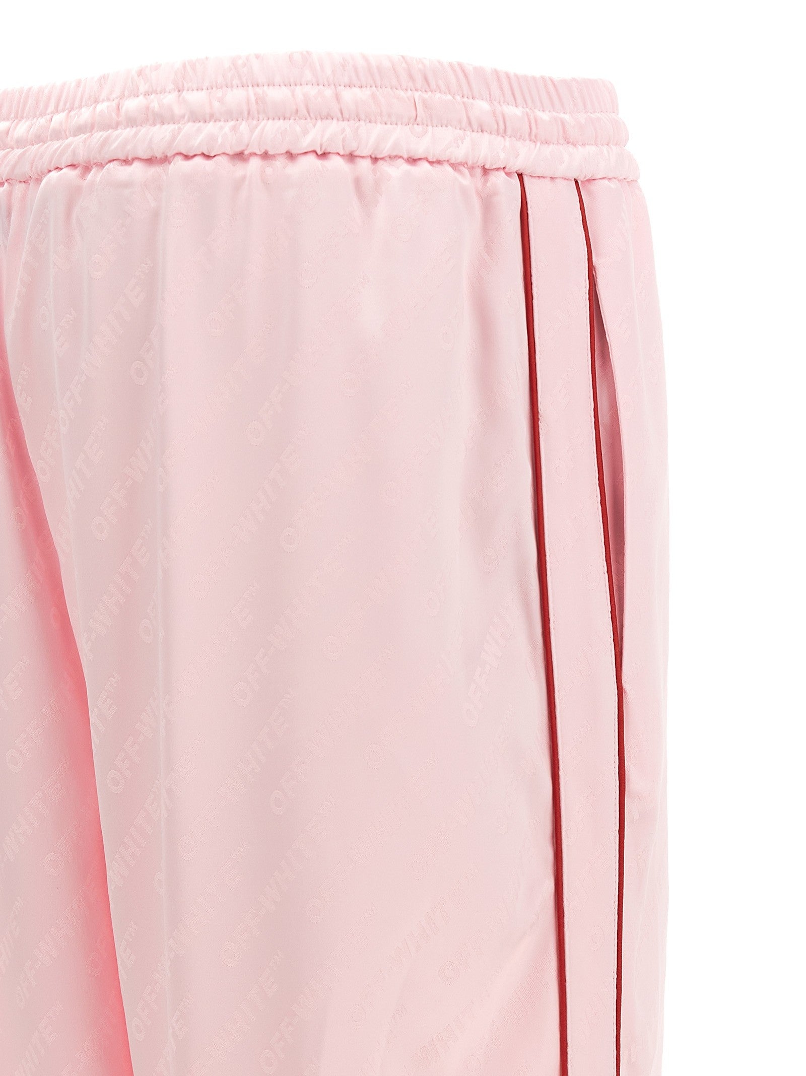 Off-White Jacquard Satin Pajama Pants Blue