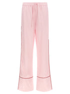 Off-White Jacquard Satin Pajama Pants Blue