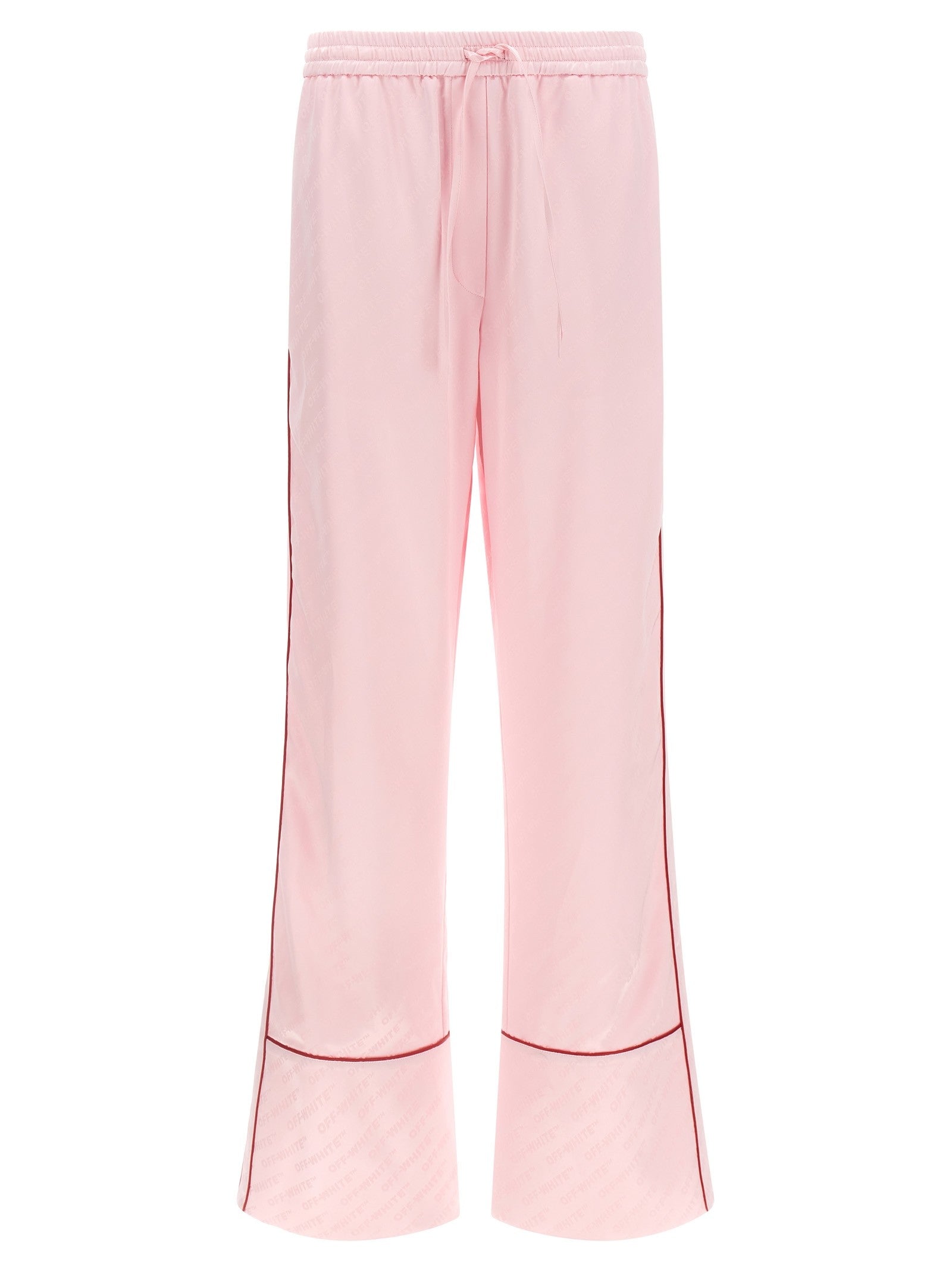Off-White Jacquard Satin Pajama Pants Blue