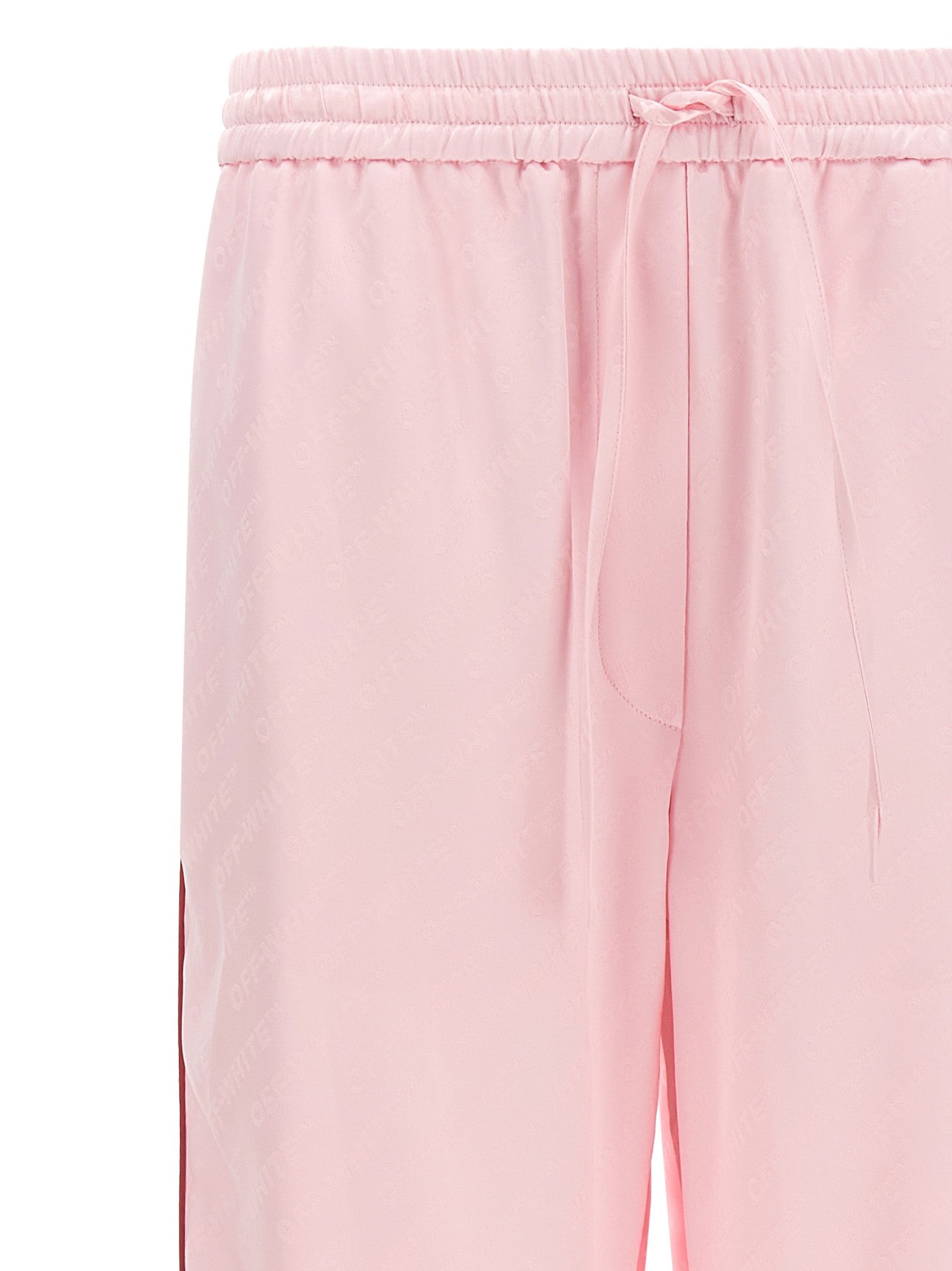 Off-White Jacquard Satin Pajama Pants Blue