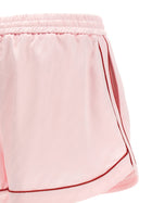 Off-White Jacquard Satin Pajama Shorts Blue, view 4
