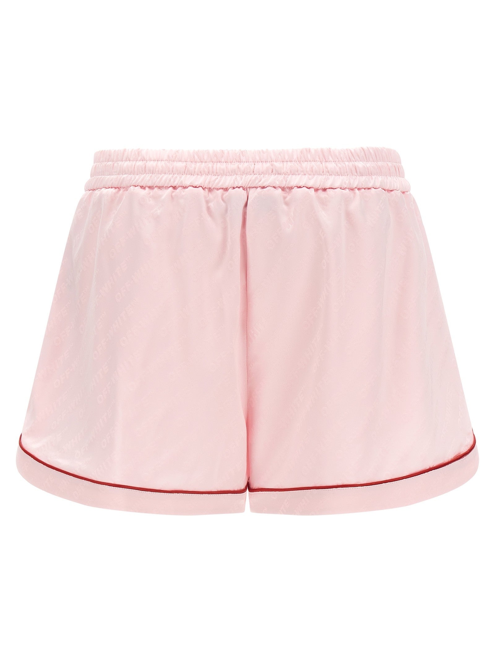 Off-White Jacquard Satin Pajama Shorts Blue