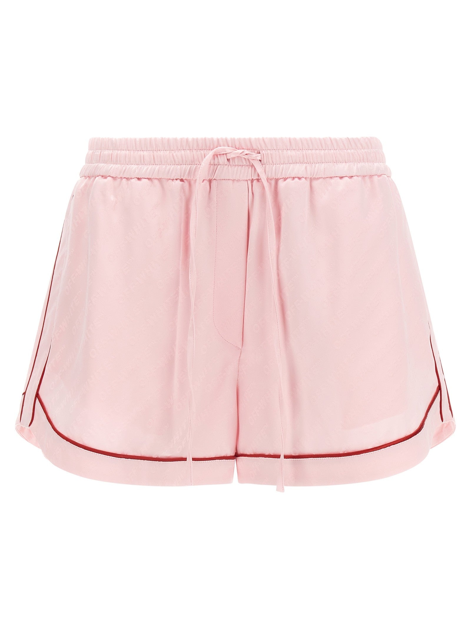 Off-White Jacquard Satin Pajama Shorts Blue