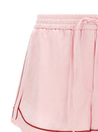 Off-White Jacquard Satin Pajama Shorts Blue, view 3