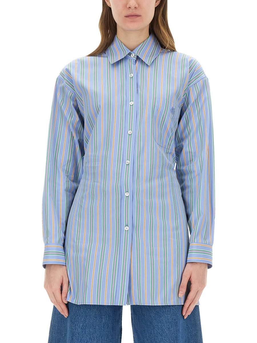 Etro Women's Jacquard Shirt and Knot in the Back Blue