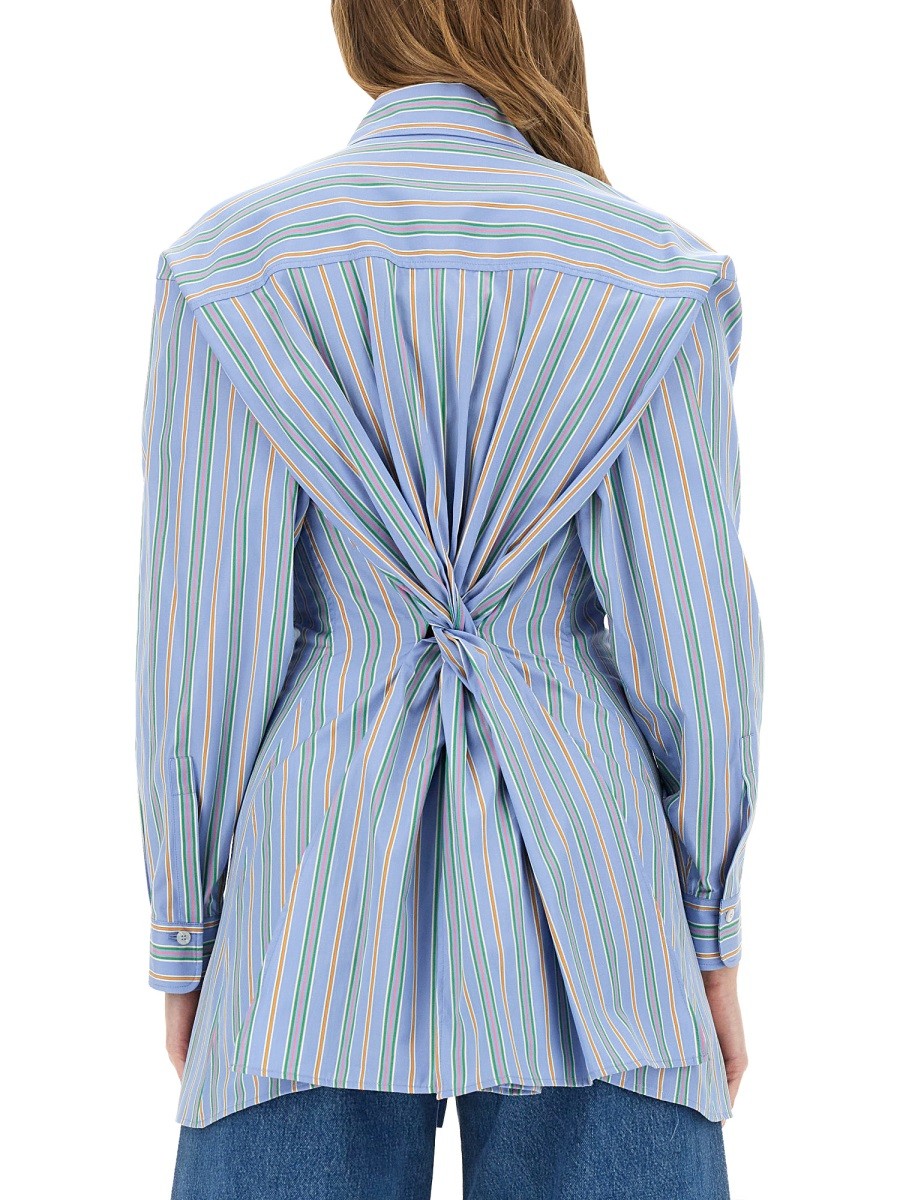 Etro Women's Jacquard Shirt and Knot in the Back Blue