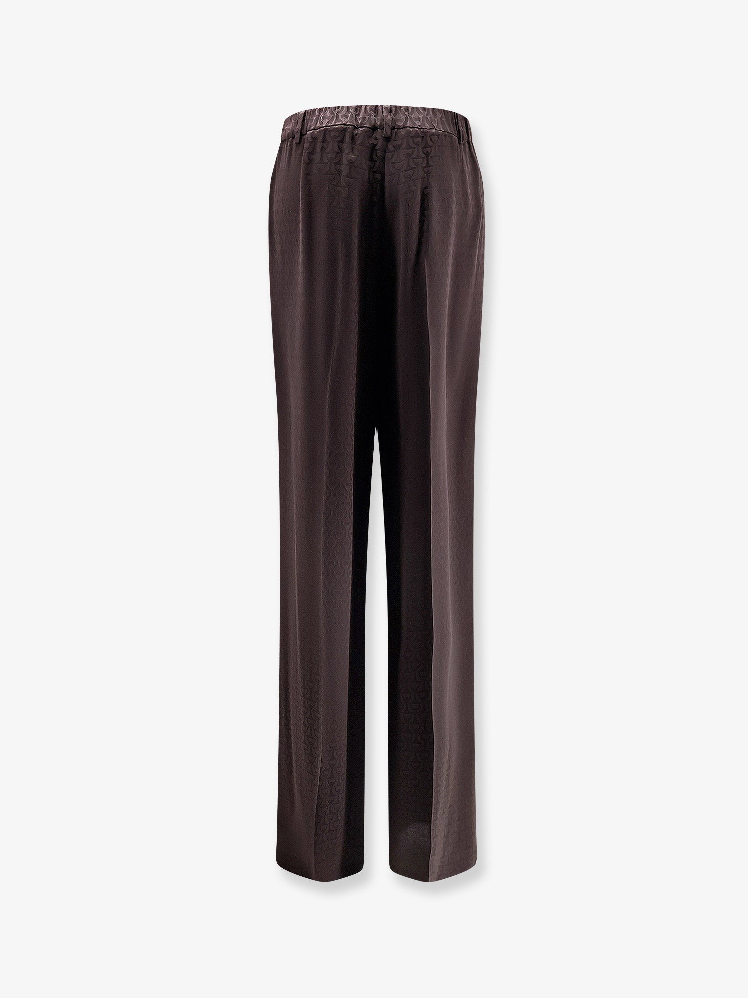 Gucci Women's Jacquard Silk Blend Trousers Brown