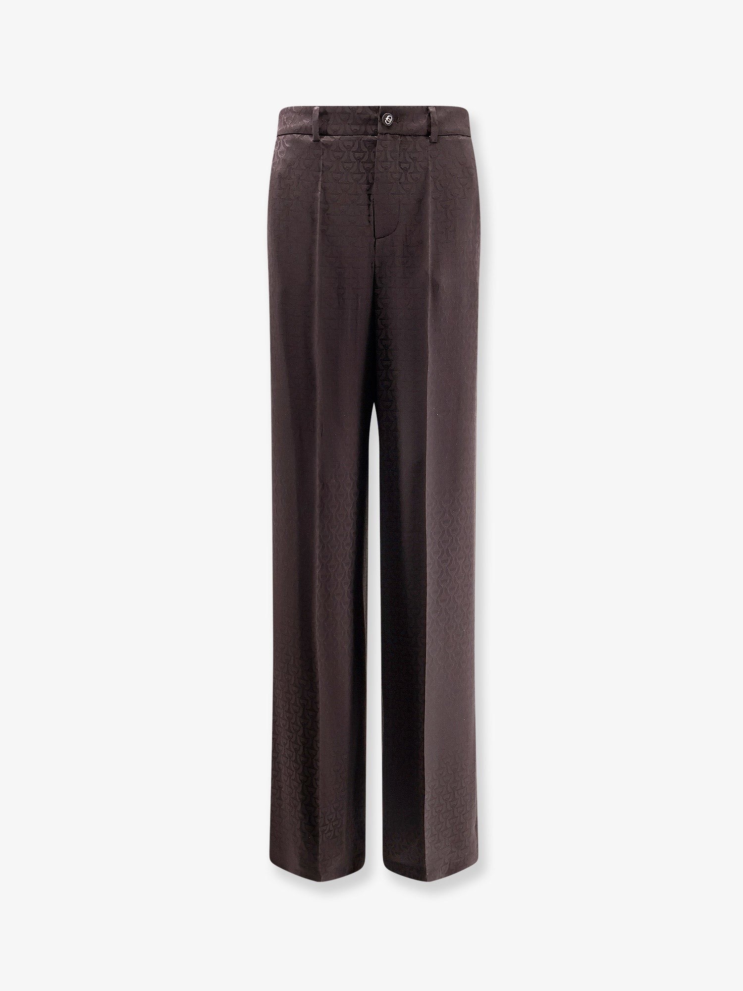 Gucci Women's Jacquard Silk Blend Trousers Brown