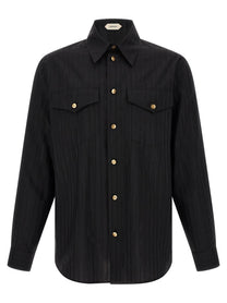 Versace Jacquard Silk Shirt Black