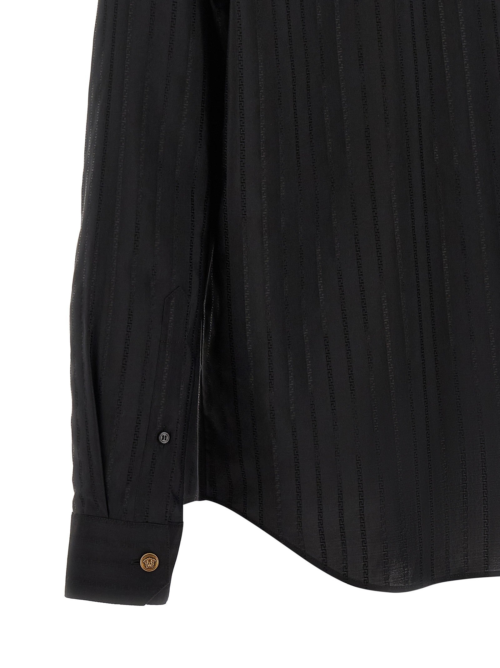 Versace Jacquard Silk Shirt Black