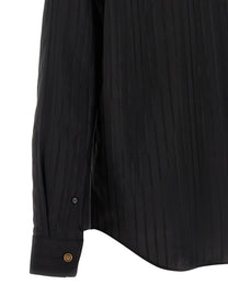 Versace Jacquard Silk Shirt Black