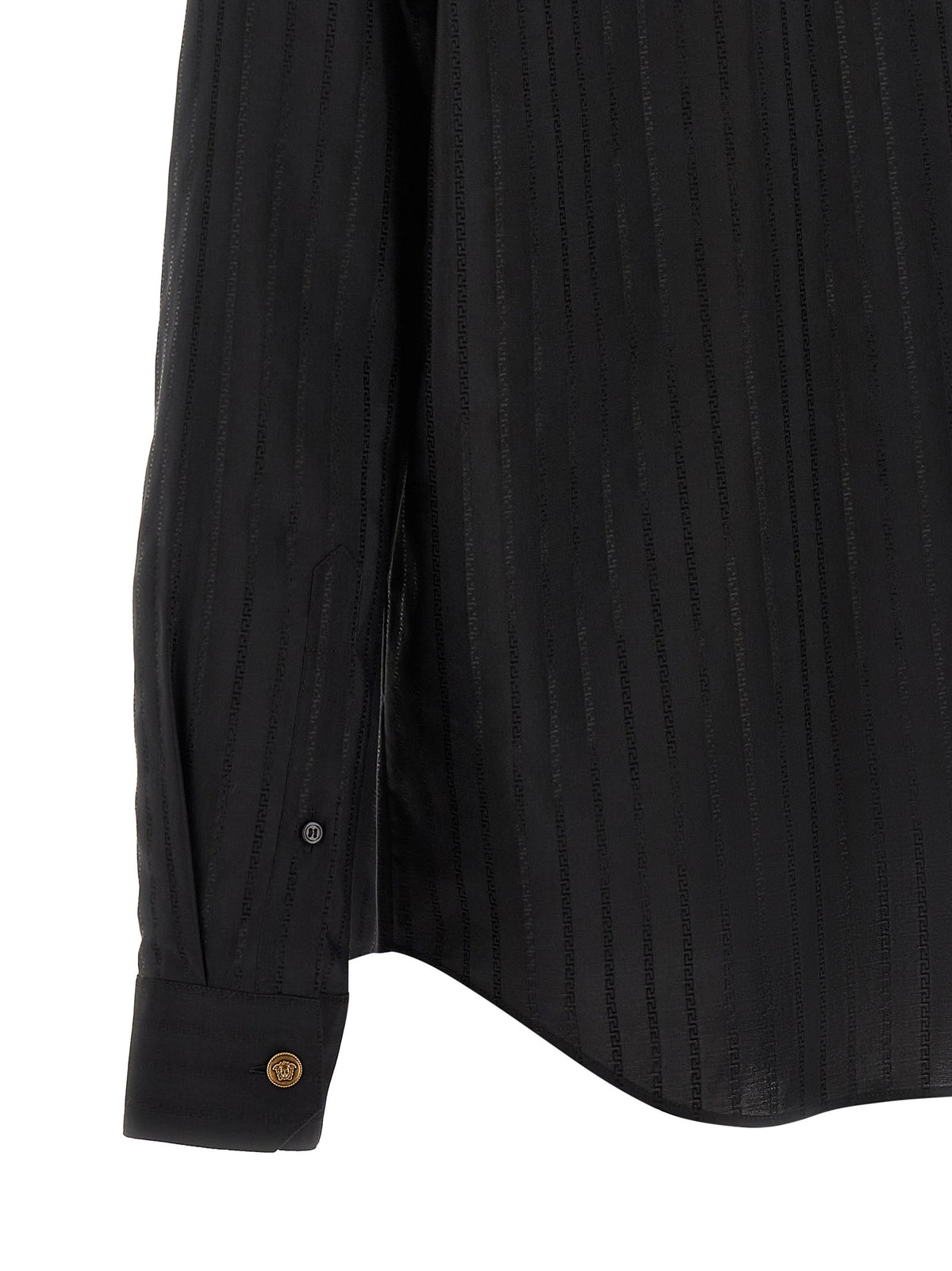 Versace Jacquard Silk Shirt Black, view 4