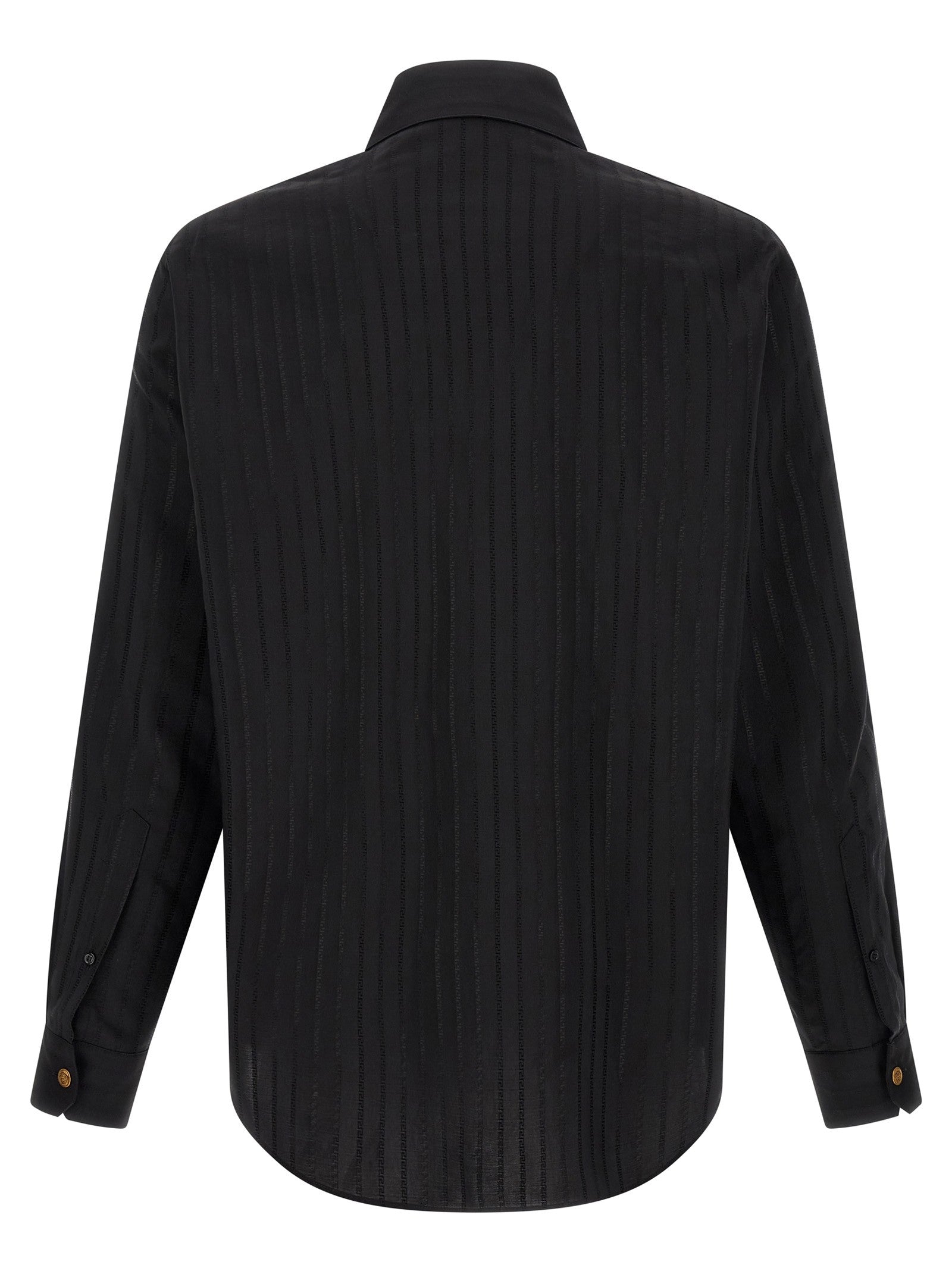 Versace Jacquard Silk Shirt Black