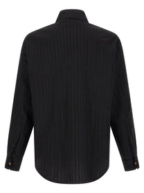 Versace Jacquard Silk Shirt Black